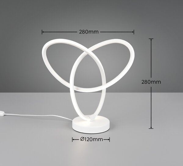 Trio TR53591131 LED stolná lampička LANDO | 8W integrovaný LED zdroj | 1x850lm | 4000K | vypínač | biela