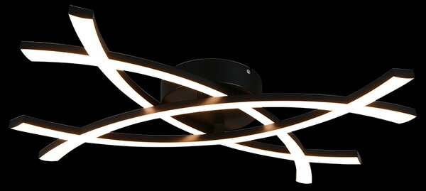 Trio TR23691132 LED nástenné svietidlo POLLOCK | 22W integrovaný LED zdroj | 1x2500lm | 3000K | čierna