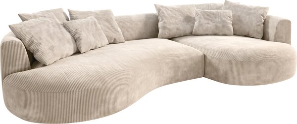 DELIFE Pohovka Edina 330x170 cm manšester béžová