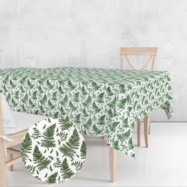 Ervi bavlnený obrus na stôl obdĺžnikový - zelené papradie