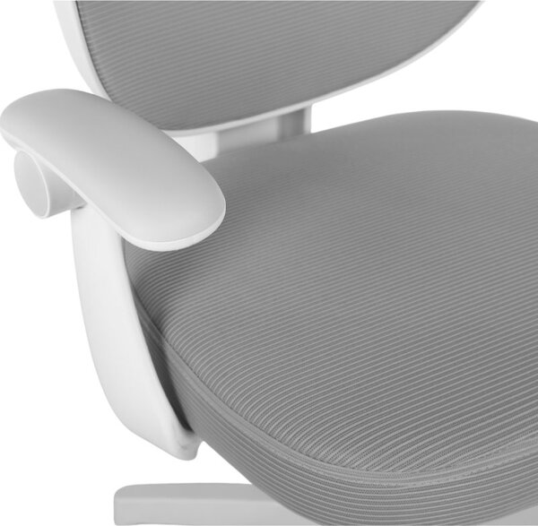 Detská otočná stolička Neoseat JUNI 008 s podnožou — látka, sivá