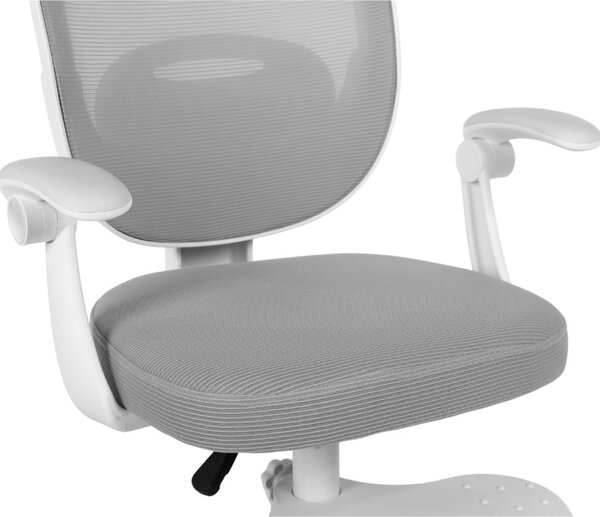 Detská otočná stolička Neoseat JUNI 008 s podnožou — látka, sivá
