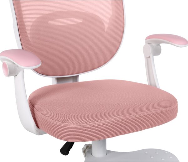 Detská otočná stolička Neoseat JUNI 008 s podnožou — látka, ružová