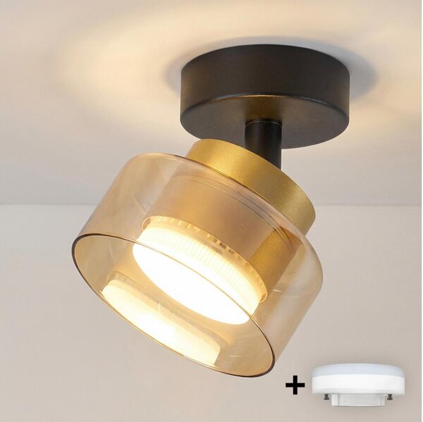 Brilagi - LED Bodové svietidlo AURA LUX 1xGX53/30W/230V pr. 13 cm čierna/zlatá