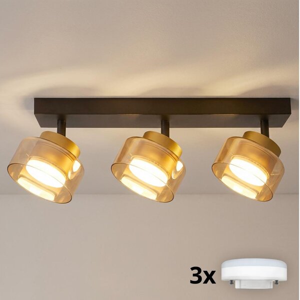 Brilagi - LED Bodové svietidlo AURA LUX 3xGX53/30W/230V čierna/zlatá