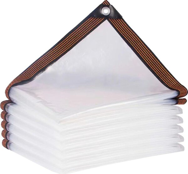 Vodotesná PVC plachta 2 x 3 m, priehľadná, UV-odolná, odolná proti trhaniu, pre záhradu a balkón