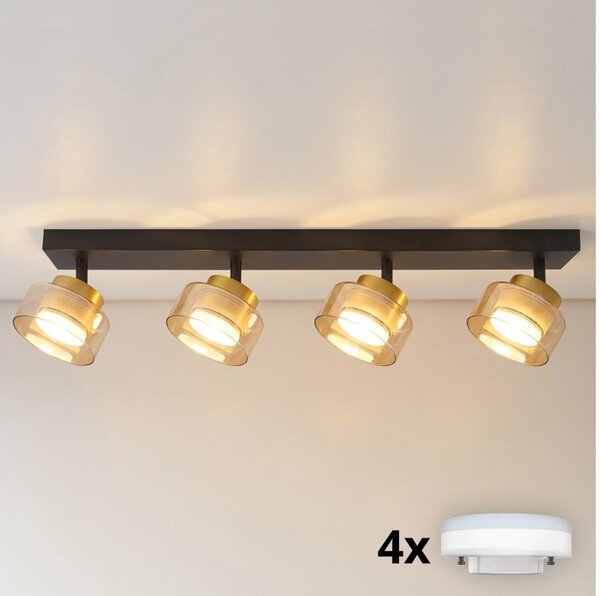 Brilagi - LED Bodové svietidlo AURA LUX 4xGX53/30W/230V čierna/zlatá