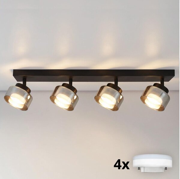 Brilagi - LED Bodové svietidlo AURA LUX 4xGX53/30W/230V čierna/dymová