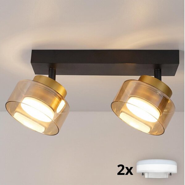 Brilagi - LED Bodové svietidlo AURA LUX 2xGX53/30W/230V čierna/zlatá