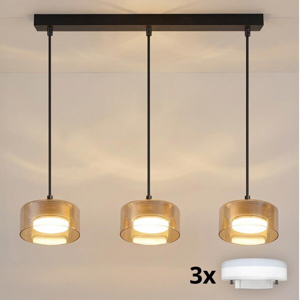 Brilagi - LED Luster na lanku AURA LUX 3xGX53/30W/230V čierna/zlatá