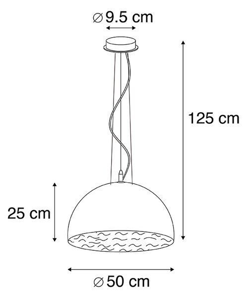 Moderné závesné svietidlo biele 50 cm - Magna