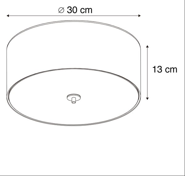 Rustikálne stropné svietidlo sivé 30 cm - Drum