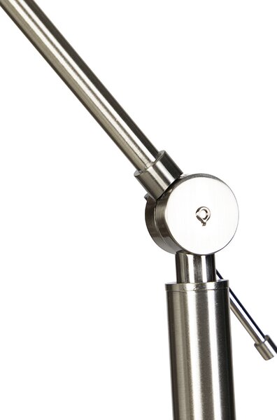 Moderná stojaca lampa oceľ s tienidlom tmavosivá 45 cm - Editor