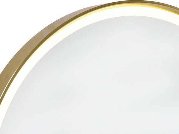 Zrkadlo do kúpeľne medené 50 cm vrátane LED 3-stupňové stmievateľné s dotykovým okrúhlym - Miral