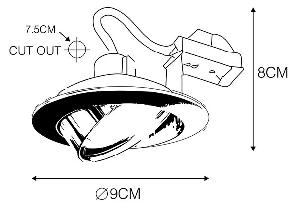 Inteligentné zapustené bodové svietidlo oceľové, naklápacie, vrátane Wifi GU10 - Cisco
