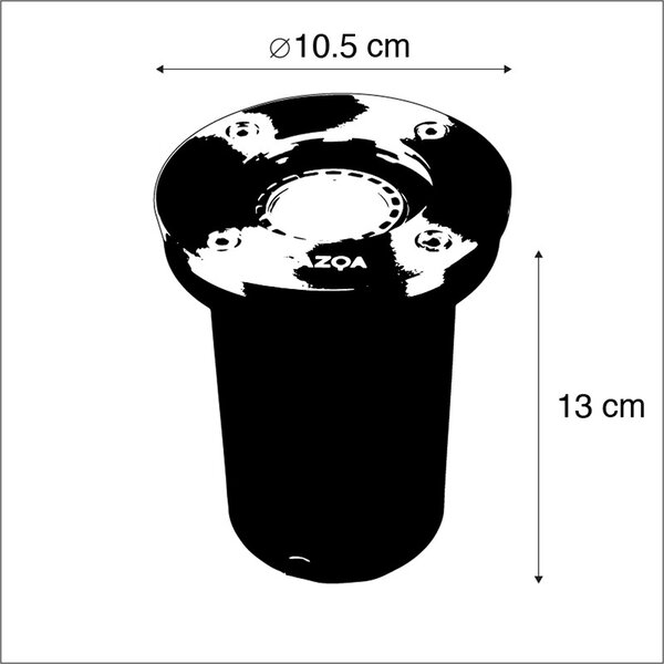 Inteligentné zemné bodové svietidlo nehrdzavejúca oceľ Vrátane WiFi GU10 IP65 - Basic Round