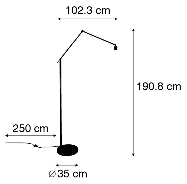 Moderná stojaca lampa čierna nastaviteľná - Editor