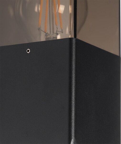 Moderná vonkajšia nástenná lampa čierna IP44 s dymovým sklom - Dánsko