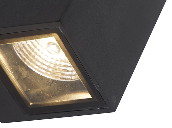 Moderná nástenná lampa čierna 2-žiarovková GU10 AR70 IP54 - Baleno