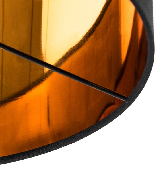 Moderná stojaca lampa čierna so zlatým okrúhlym - VT