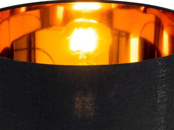 Moderná stojaca lampa čierna so zlatým okrúhlym - VT