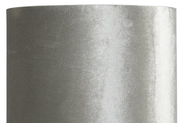 Moderná stojaca lampa čierna s plyšovým sivým tienidlom - Rich