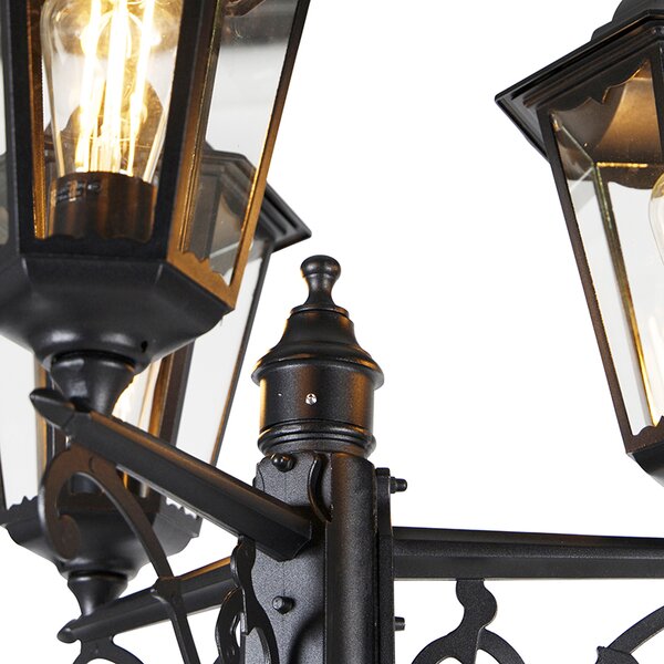 Vonkajšia lampa čierna 220 cm 3-svetlo IP44 - Havana