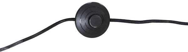 Moderná stojaca lampa čierna s plyšovým sivým tienidlom - Rich