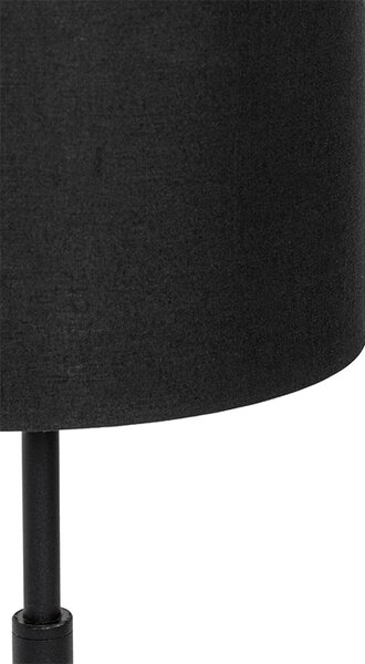 Moderná stolná lampa s textilným tienidlom čierna so zlatom - VT 1
