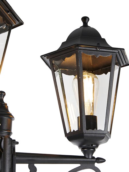 Vonkajšia lampa čierna 220 cm 3-svetlo IP44 - Havana
