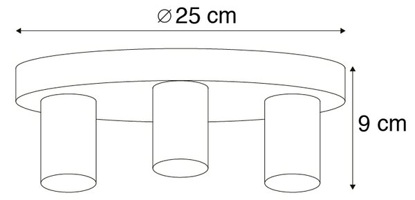 Inteligentné moderné stropné svietidlo čierne vrátane 3 WiFi G95 - Facil