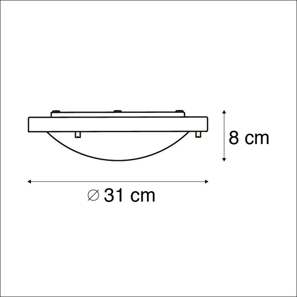 Inteligentné stropné svietidlo čierne 31 cm vrátane WiFi A60 IP44 - Yuma