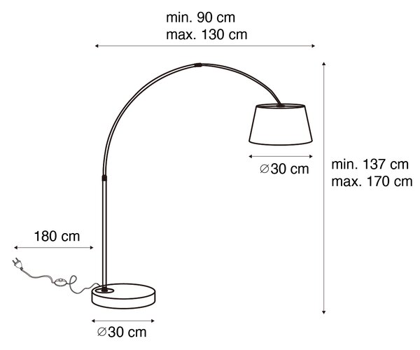 Inteligentná moderná oblúková lampa čierna vrátane Wifi A60 - Arc Basic