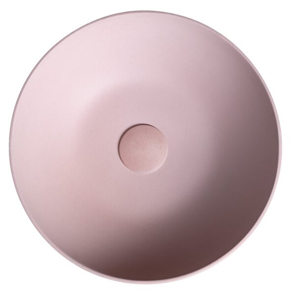 Sapho Sapho, FORMIGO betónové umývadlo na dosku, priemer 39cm, ružová mat, FG321