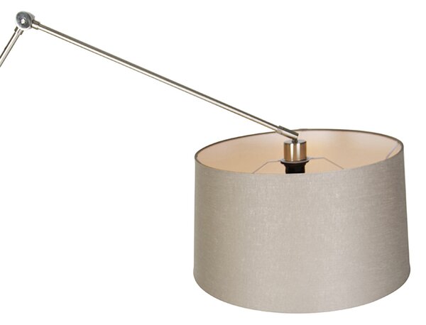 Moderná stojaca lampa oceľ s hnedým tienidlom 45 cm - Editor