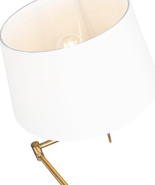 Klasická bronzová stojaca lampa s nastaviteľným bielym tienidlom - Ladas Fix