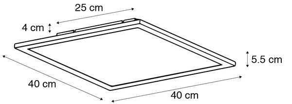 Stropné svietidlo čierne 40 cm vrátane LED s diaľkovým ovládaním - Live