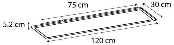 Moderné stropné svietidlo oceľ 120 cm vrátane LED 4-stupňové stmievateľné - Liv