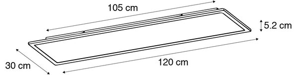 Moderné stropné svietidlo čierne 120 cm vrátane LED s tlmením do tepla - Liv