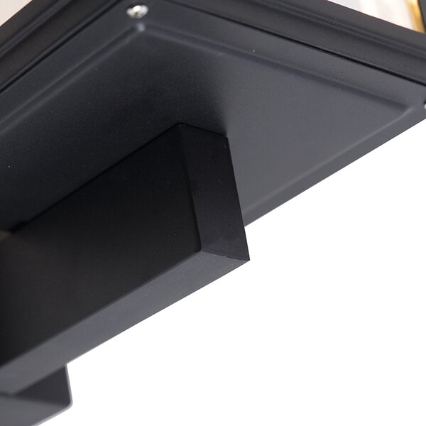 Rustikálna nástenná lampa čierna IP44 - Sutton Up
