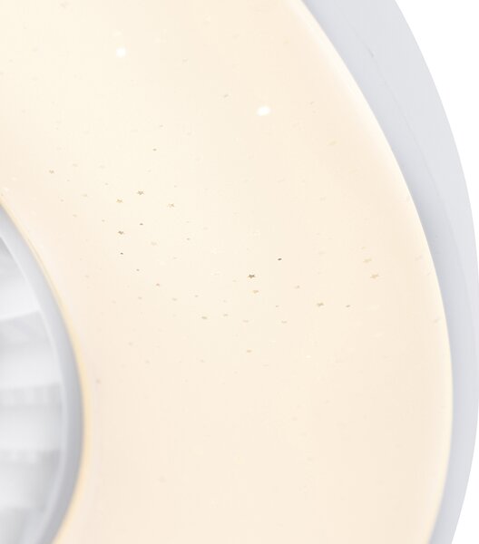 Stropný ventilátor biely s hviezdnym efektom 60 cm vrátane LED stmievateľný s diaľkovým ovládaním - Climo
