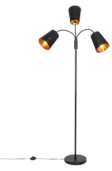 Moderná stojaca lampa čierna 3-svetlo - Carmen