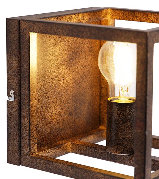 Priemyselná nástenná lampa hrdzavohnedá - Cage