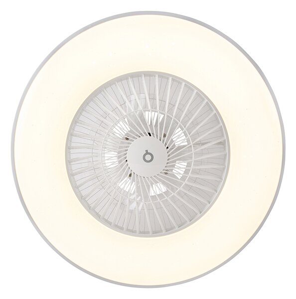 Stropný ventilátor biely s hviezdnym efektom 60 cm vrátane LED stmievateľný s diaľkovým ovládaním - Climo