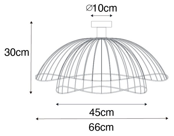 Dizajnové stropné svietidlo čierne 66 cm - Pua