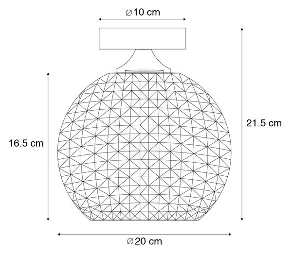Stropné svietidlo v štýle Art Deco mosadz - Sphere