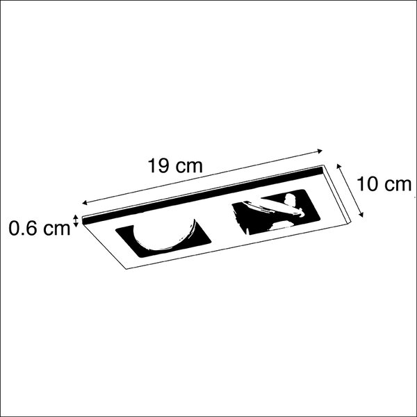 Moderné inteligentné zapustené bodové svietidlo čierne vrátane 2 Wifi GU10 - Qure
