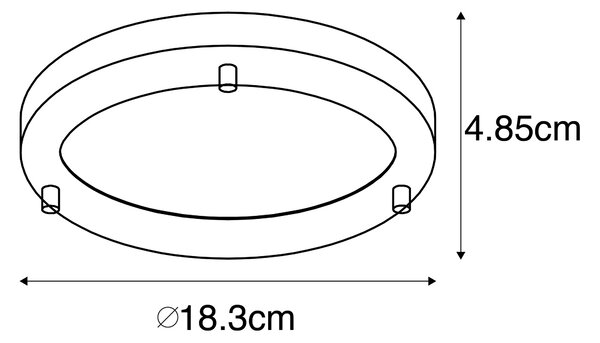 Moderné stropné svietidlo zlaté 18 cm IP44 - Yuma