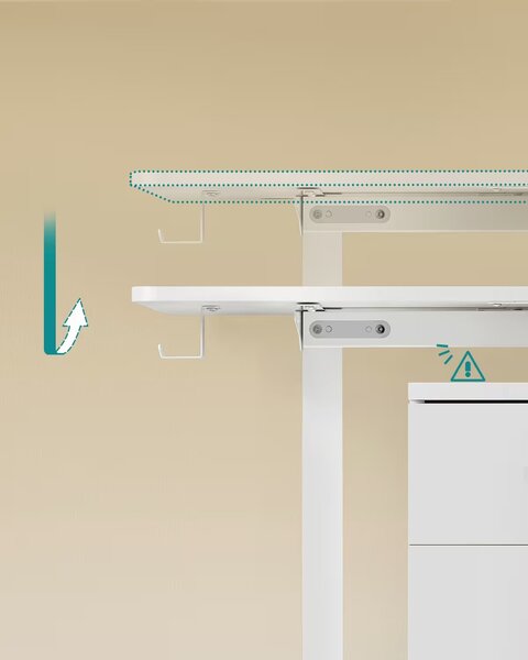 SONGMICS Elektricky nastaviteľný pracovný stôl Vasagle Memory 160 cm biely