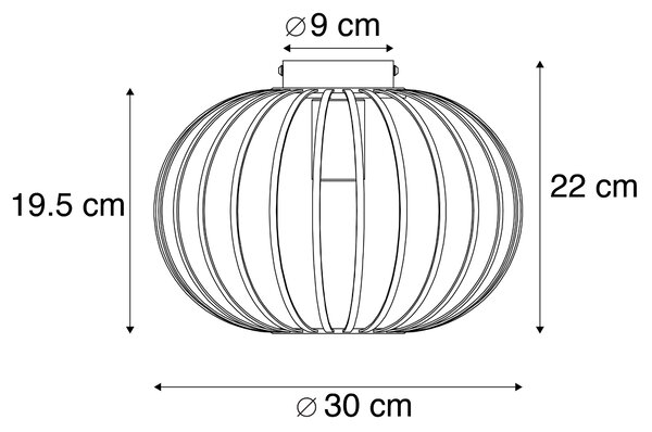 Dizajnové stropné svietidlo mosadz 30 cm - Johanna